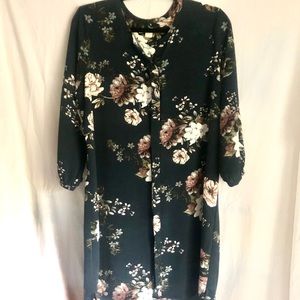 Navy Floral Shift Dress